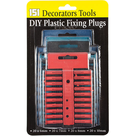 151 ASSORTED DIY PLASTIC FIXING PLUGS 80 PACK