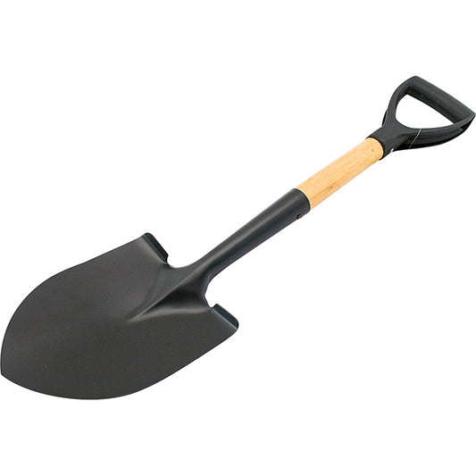 WOODEN HANDLE GARDEN SHOVEL