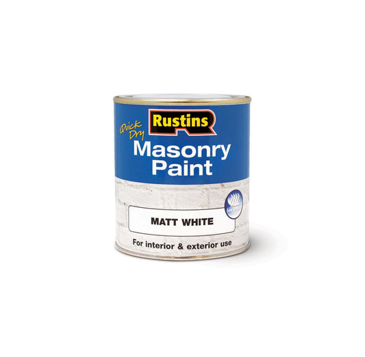 Rustins Masonry Paint White 500ML