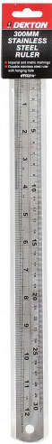 DEKTON 300MM STAINLESS STEEL IMPERIAL AND METRIC MARKINGS RULER