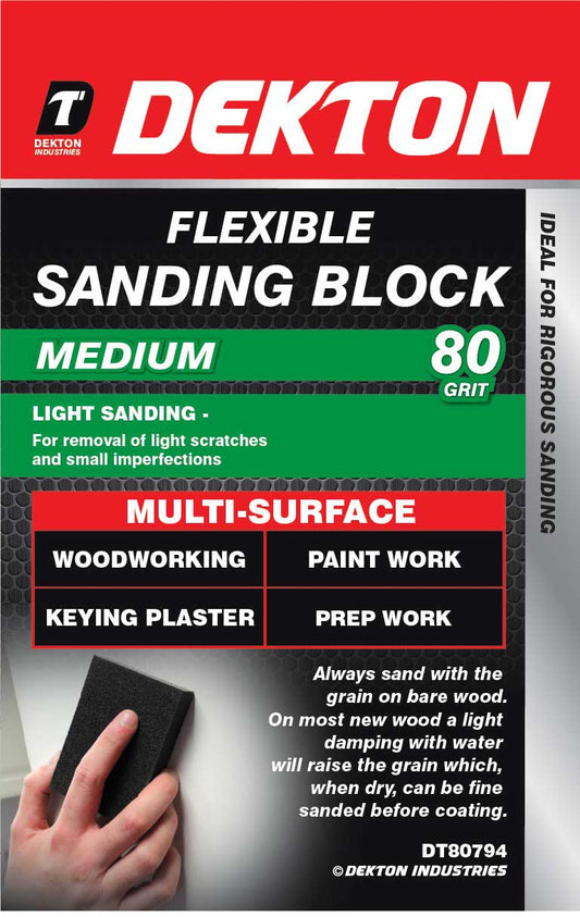 DEKTON FLEXIBLE SANDING BLOCK 80 GRIT