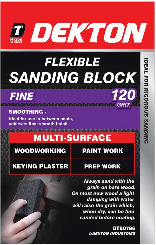 DEKTON FLEXIBLE SANDING BLOCK 120 GRIT