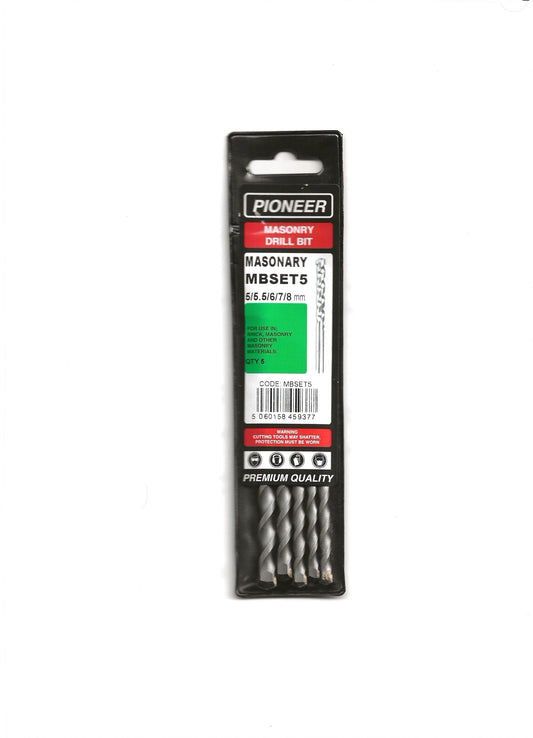 Pioneer Masonry Drill Bit 5/5.5/6/7/8mm