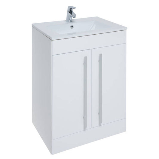 Purity Floor Standing 2 Door & Ceramic Basin WHITE 500mm