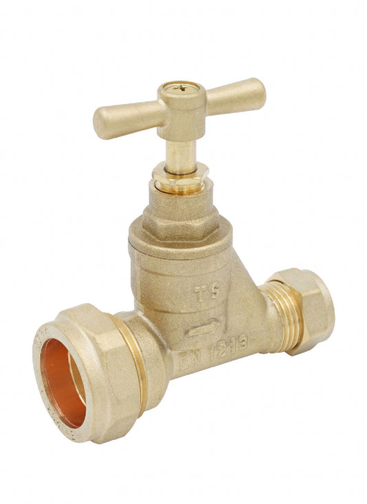 Stopcock MDPE Brass 15mm x 25mm