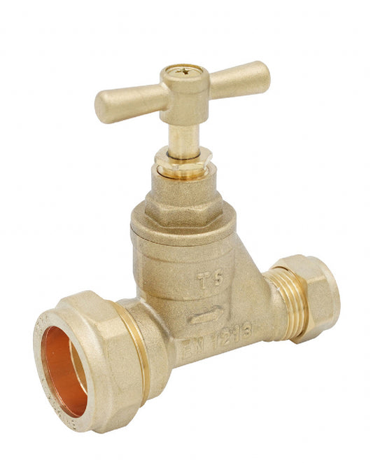Stopcock MDPE Brass 22mm x 25mm