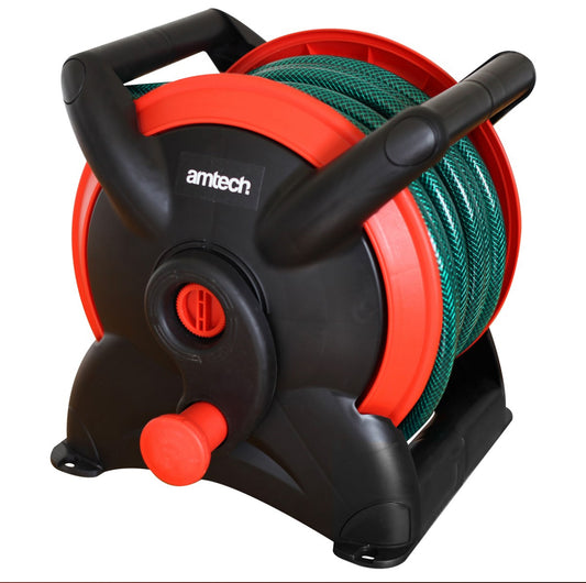 15m Garden hose reel with adaptor set