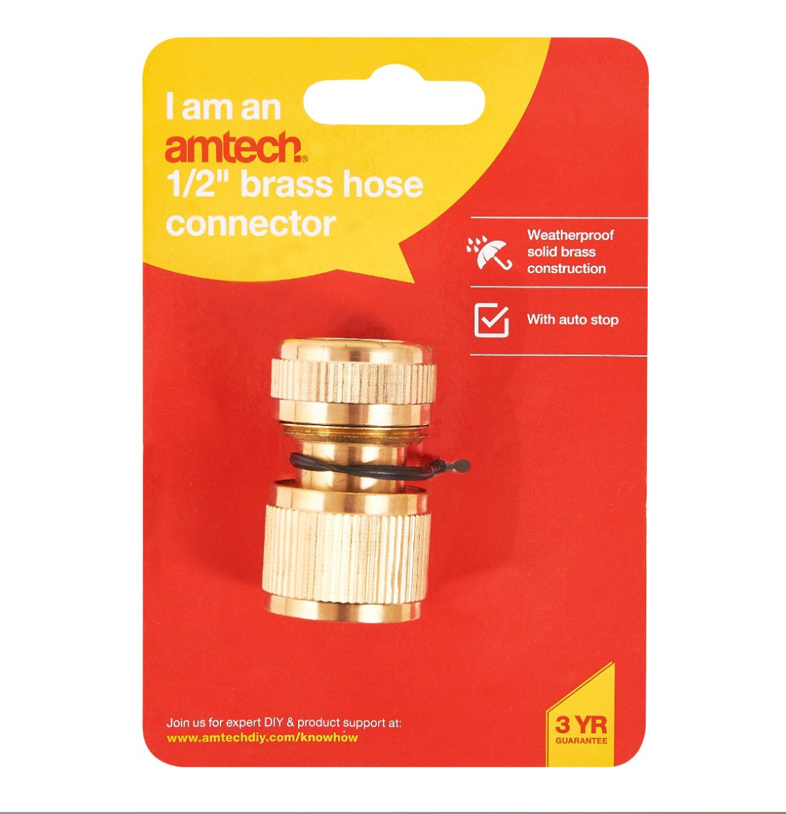 13mm (1/2") Brass hose connector