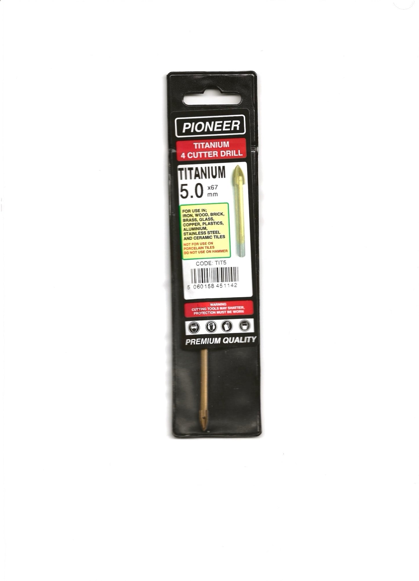 Pioneer Titanium 4 Cutter Drill 5/6/7/8