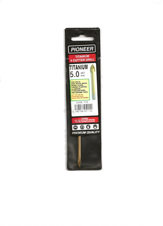 Pioneer Titanium 4 Cutter Drill 5/6/7/8