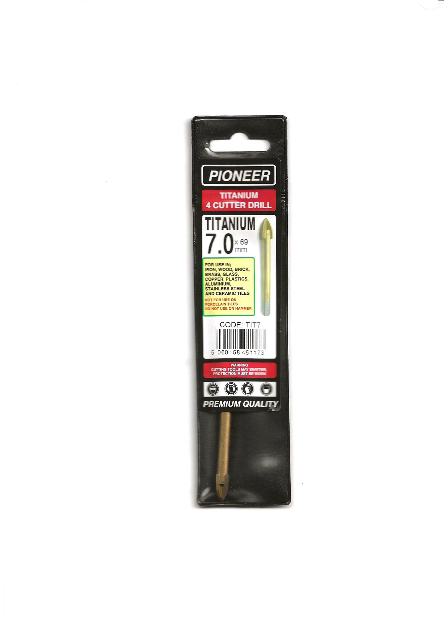 Pioneer Titanium 4 Cutter Drill 5/6/7/8