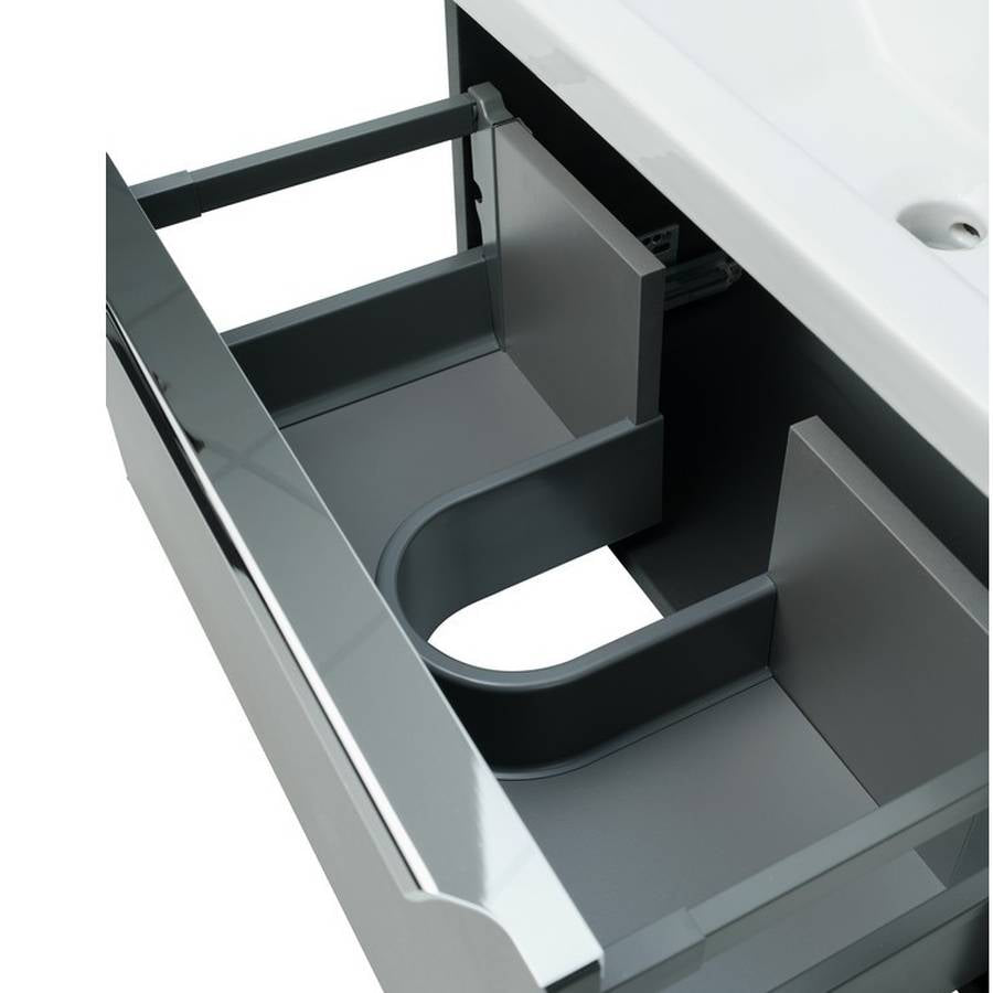 Kore Wall Hung 800mm Drawer Unit & Ceramic Basin Matt Dark Grey