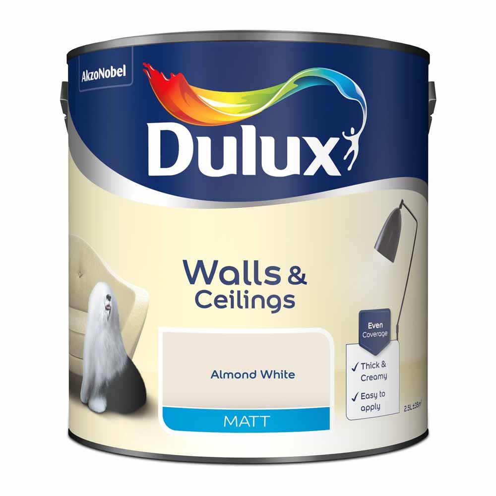 Dulux Matt Emulsion Paint - Almond White - 2.5L