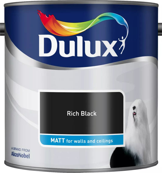 Dulux Matt Emulsion Paint - Rich Black - 2.5L