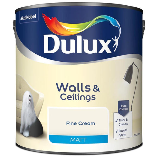 Dulux Matt Emulsion Paint - Fine Cream - 2.5L