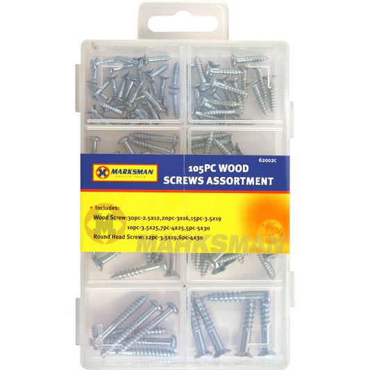 MARKSMAN WOOD SCREWS ASSORTMENT 100PC