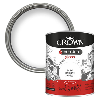 Crown Non Drip Gloss Pure Brilliant White 750ML