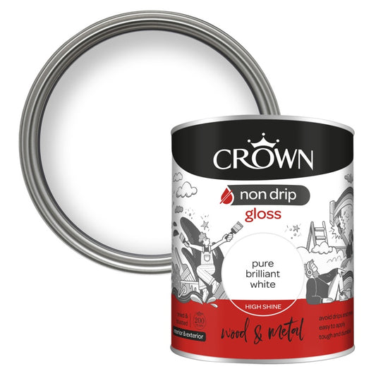 Crown Non Drip Gloss Pure Brilliant White 750ML