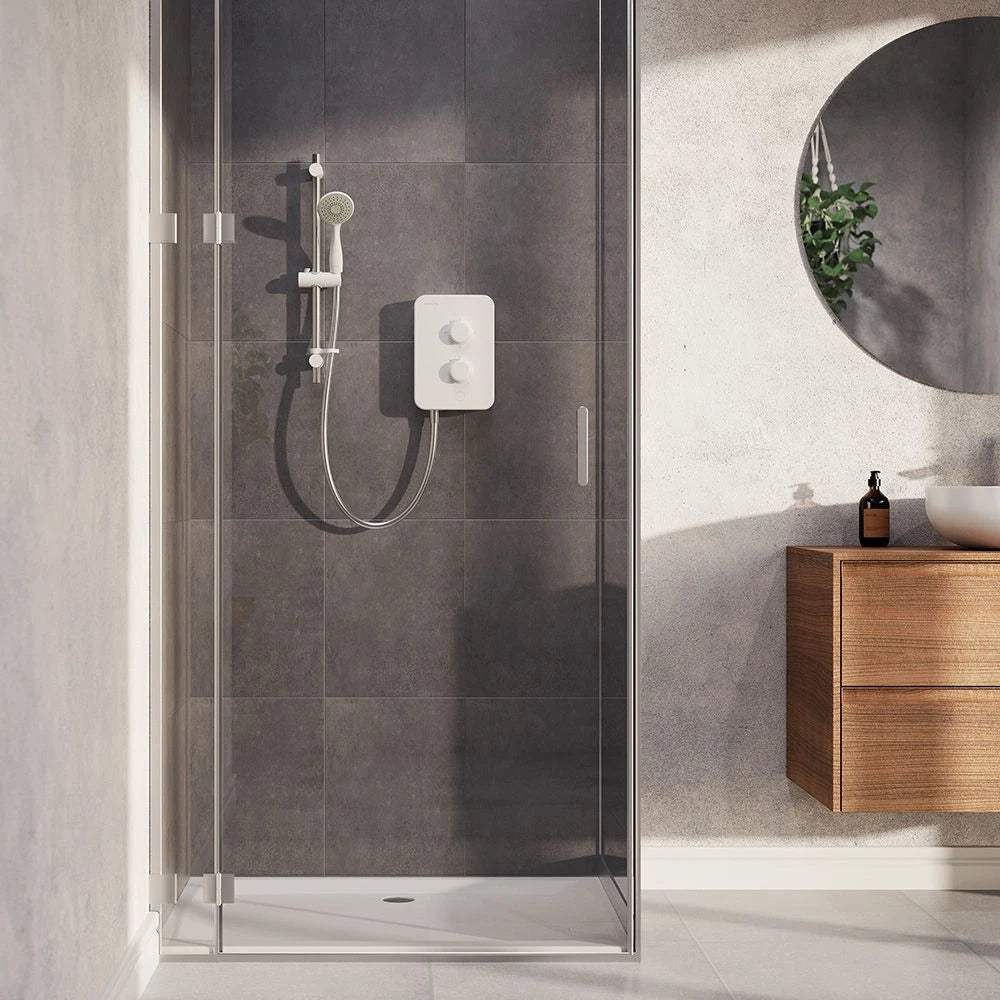 E1 Aqualisa Electric Shower with Single Mode Handset White