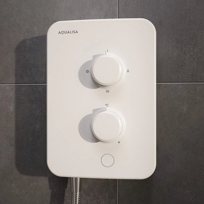 E1 Aqualisa Electric Shower with Single Mode Handset White